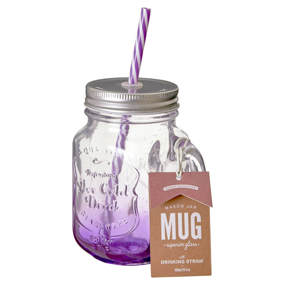 Bocal Assorted Coloured Mason Square Jar Mug