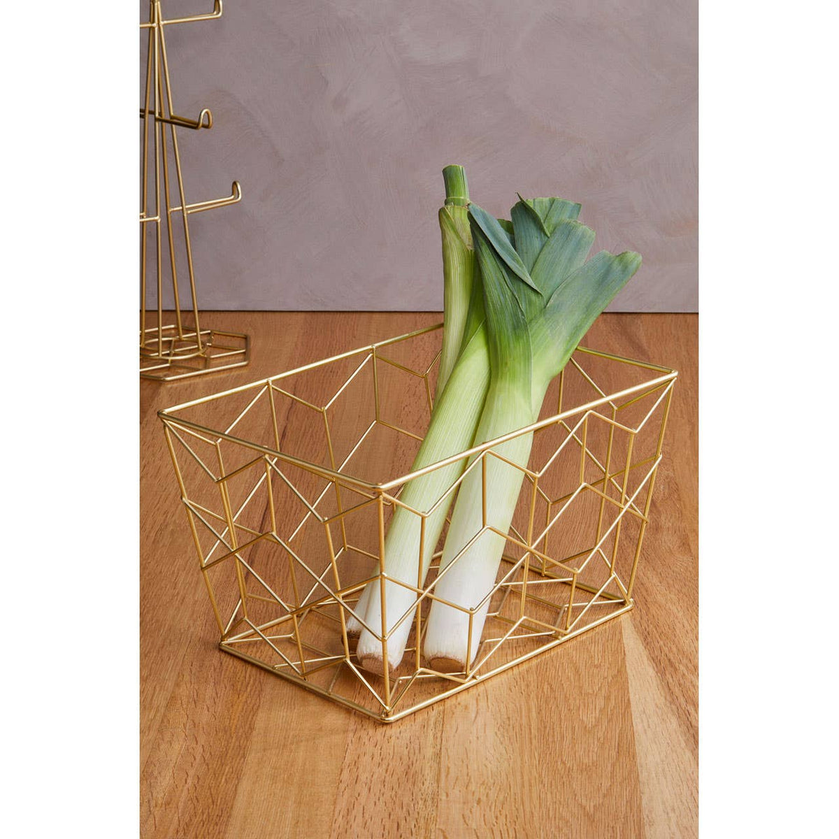 Vertex Contour Matte Gold Storage Basket