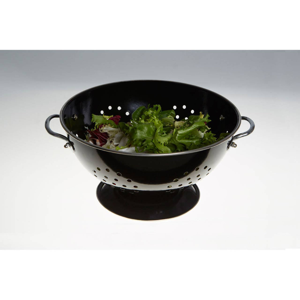 Hollis Retro Black Enamel Colander