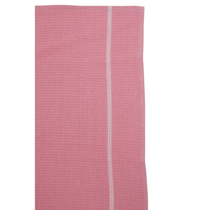 Doro Set Of 3 Pink And White Waffle Tea Towels