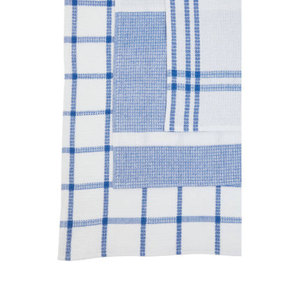 Doro Set Of Three Waffle Blue And White Tea Towels