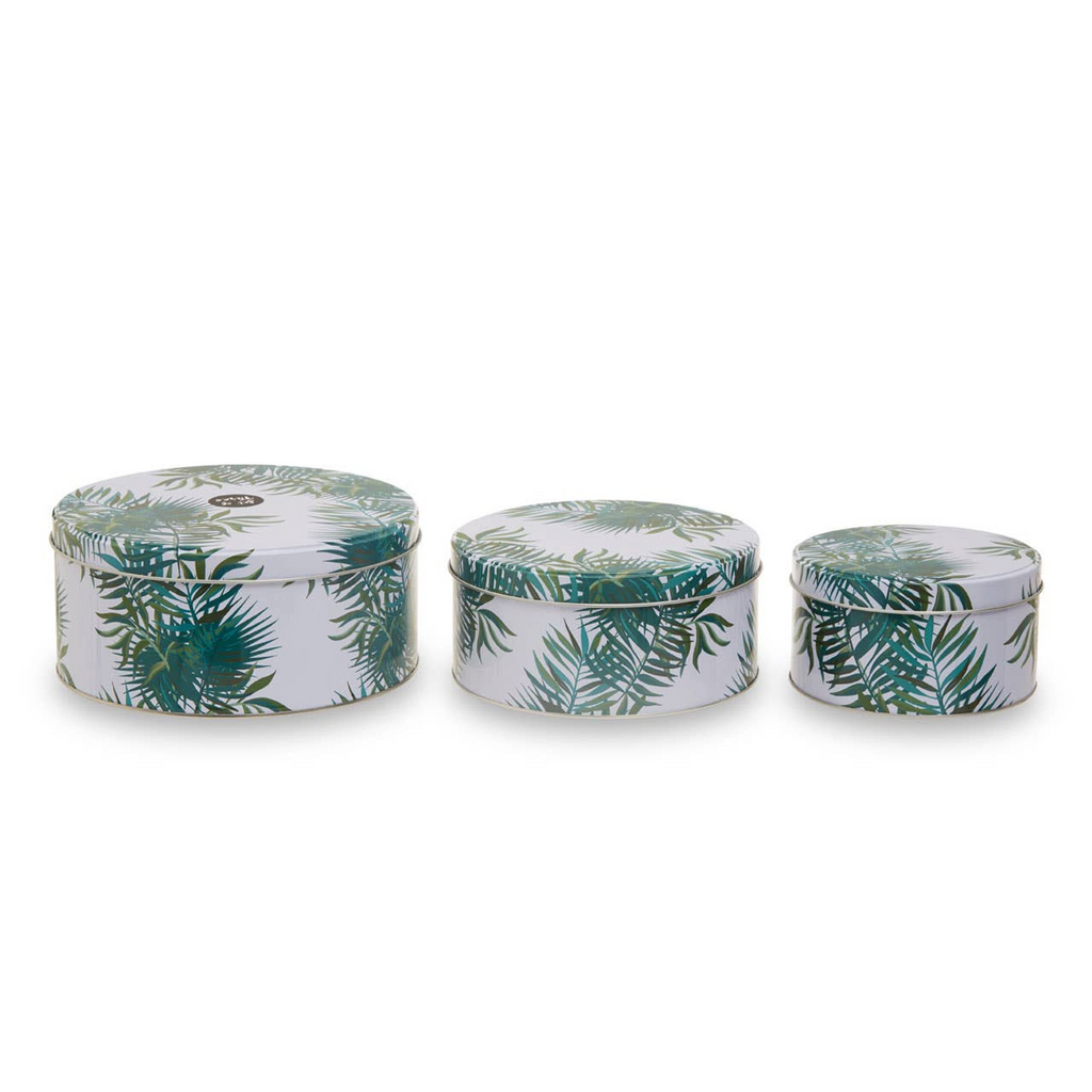 Cook Nook Winter Palm Cake Storage Tins Set of 3