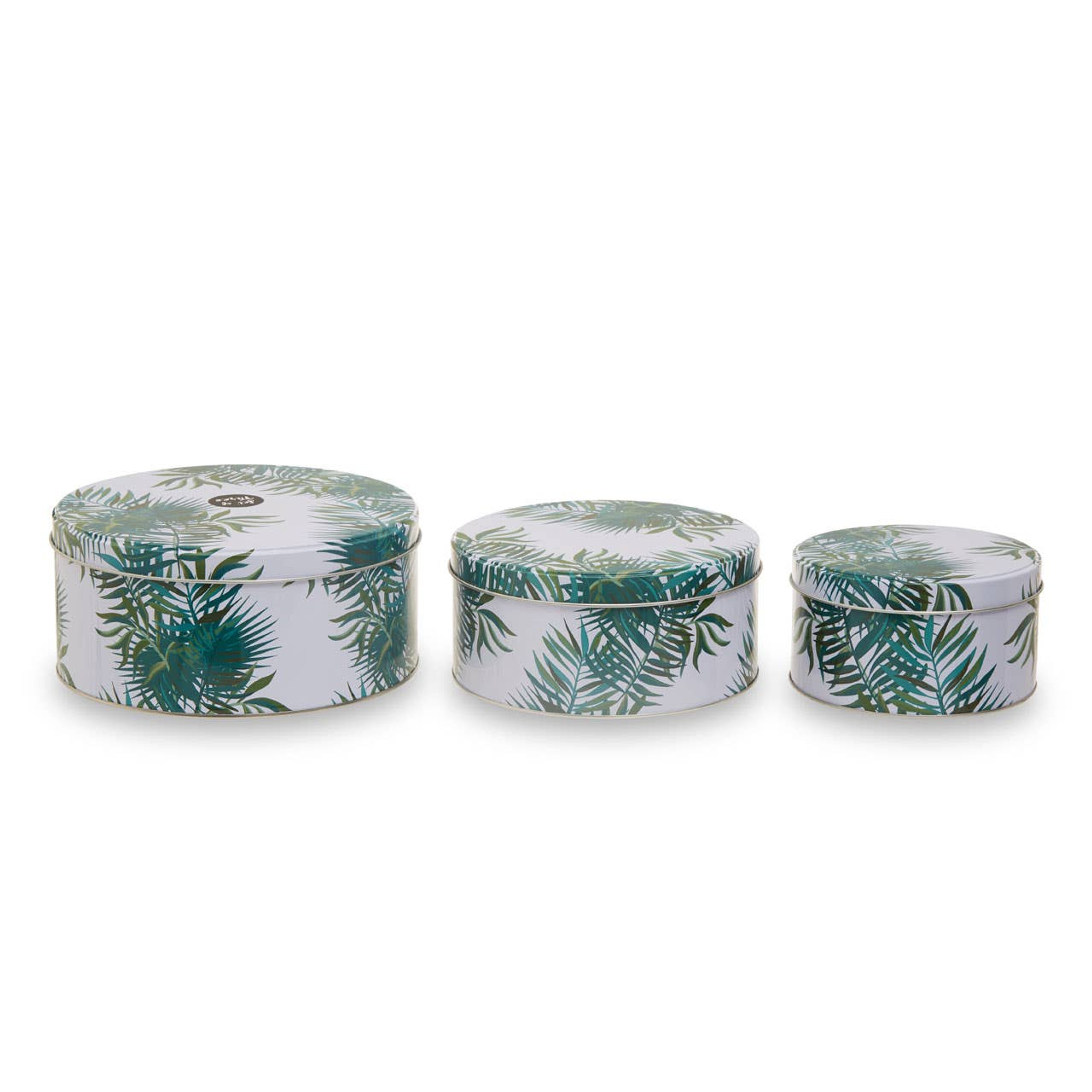 Cook Nook Winter Palm Cake Storage Tins Set of 3