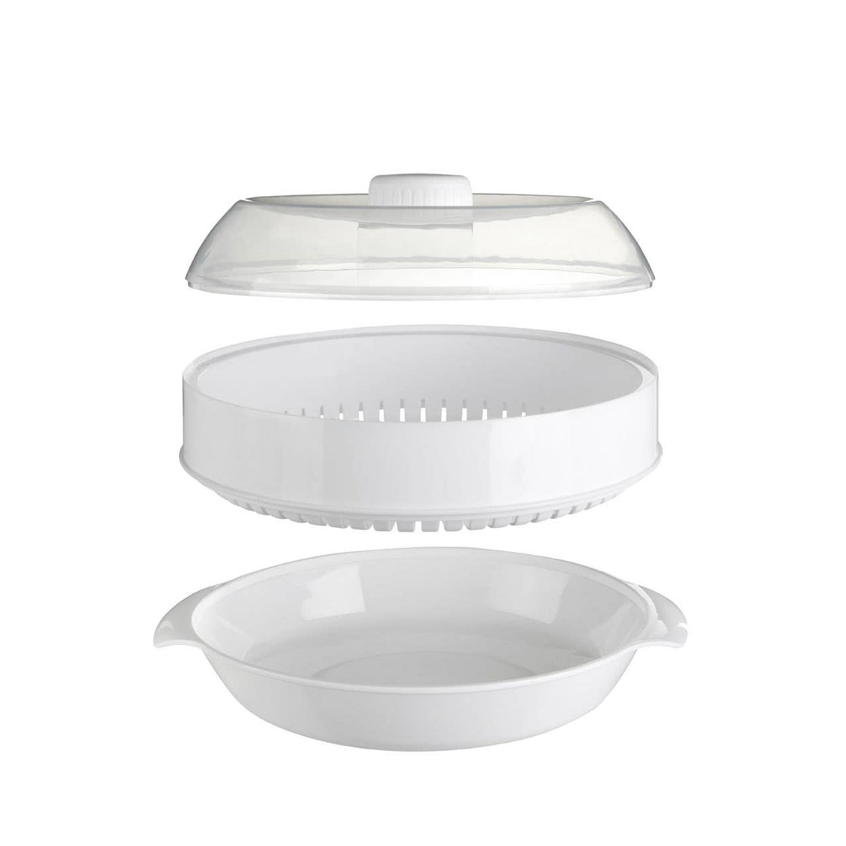 Ikoma White And Clear Microwave Steamer