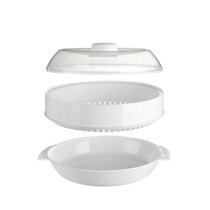 Ikoma White And Clear Microwave Steamer