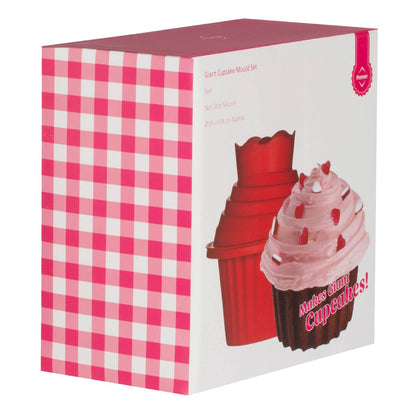 Hallie Giant Cupcake Silicone Mould Set - Red