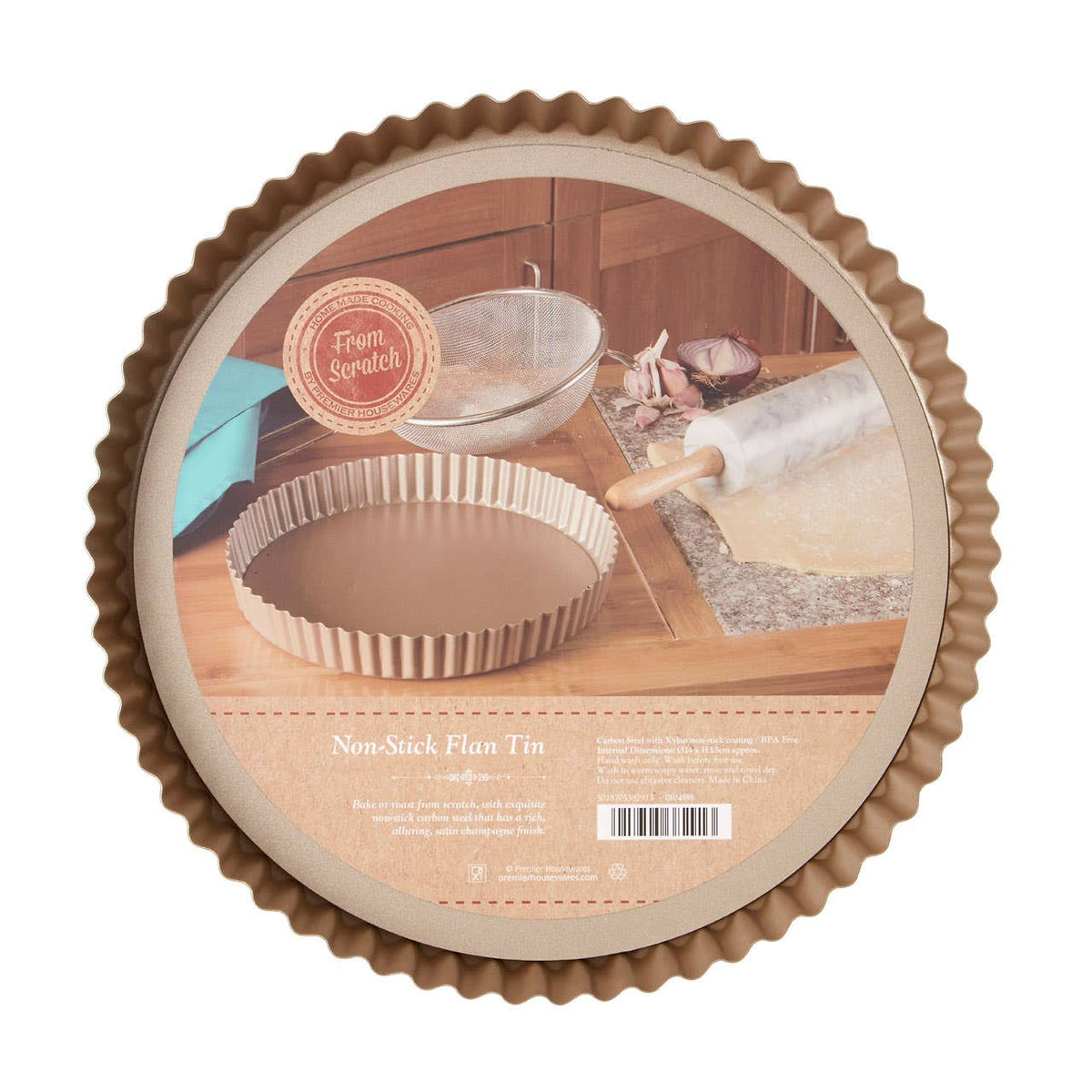 From Scratch Champagne Finish Flan or Pie Tin 25cm
