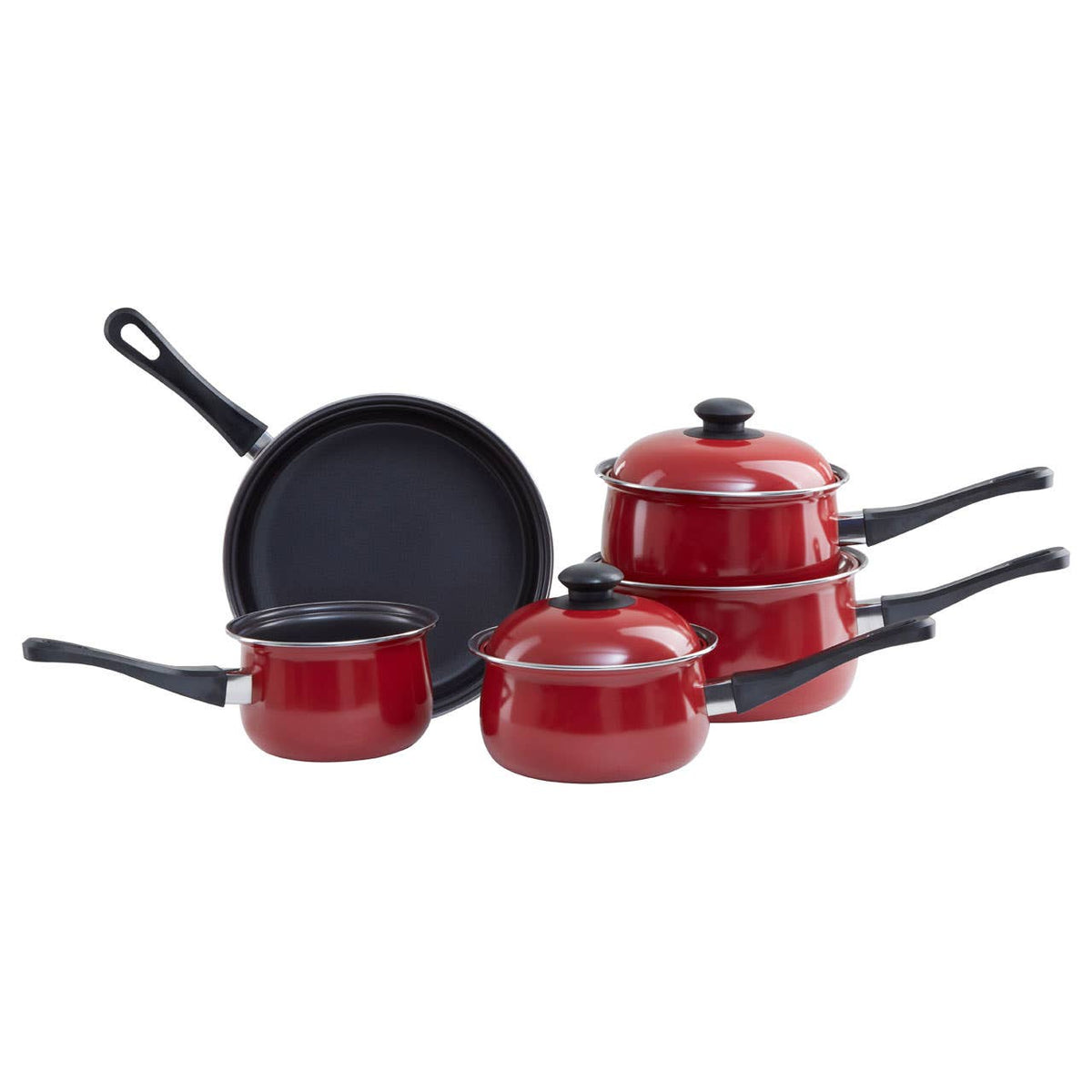 Viggo Red Non Stick 5 Piece Cookware Set