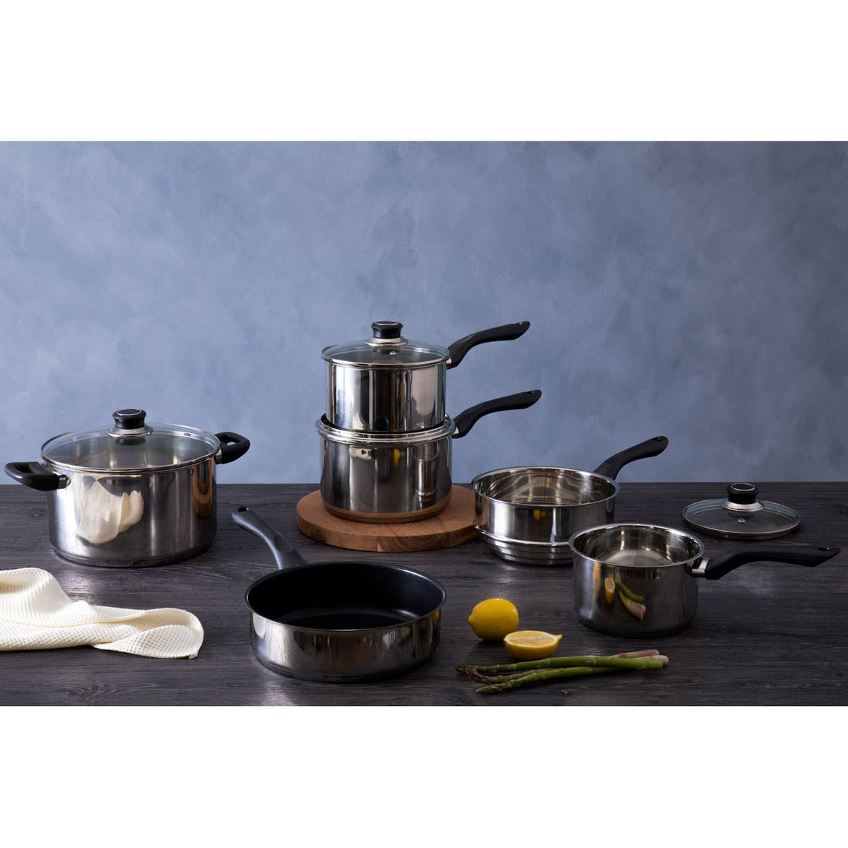 Crosse 6 Piece Stainless Steel Cookware Set