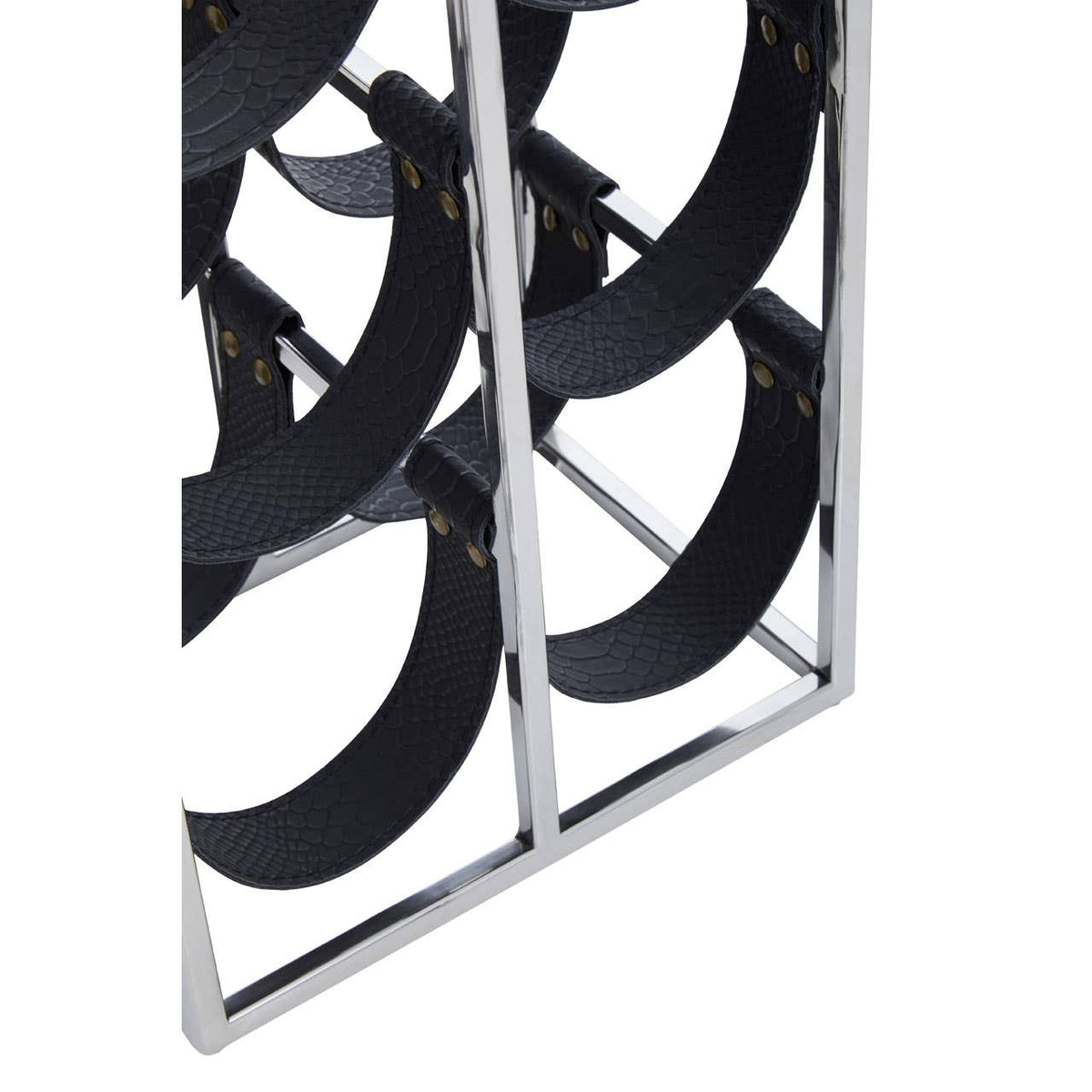 Mixology Six Bottle Sling Wine Rack in Silver Finish