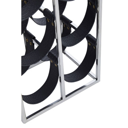 Mixology Six Bottle Sling Wine Rack in Silver Finish