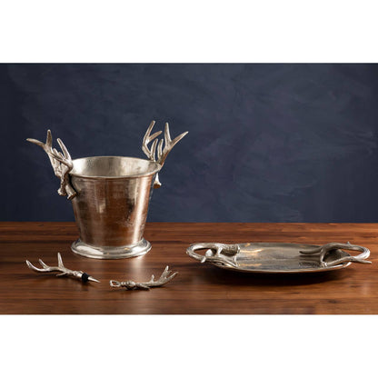Antler Nickel Finish Wine Cooler