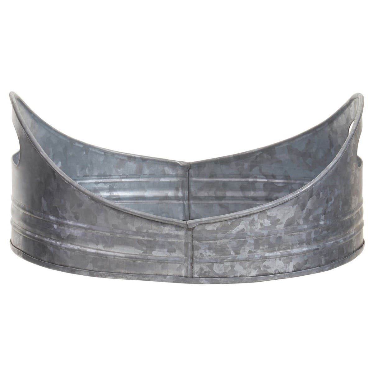 Drummond Set Of Two Galvanised Steel Oval Trays