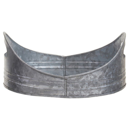Drummond Set Of Two Galvanised Steel Oval Trays