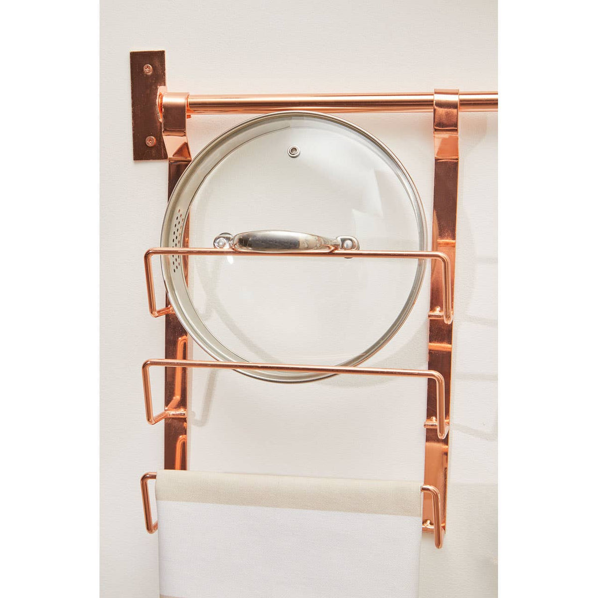 Sorello Rose Gold Hanging Pan Lid Rack