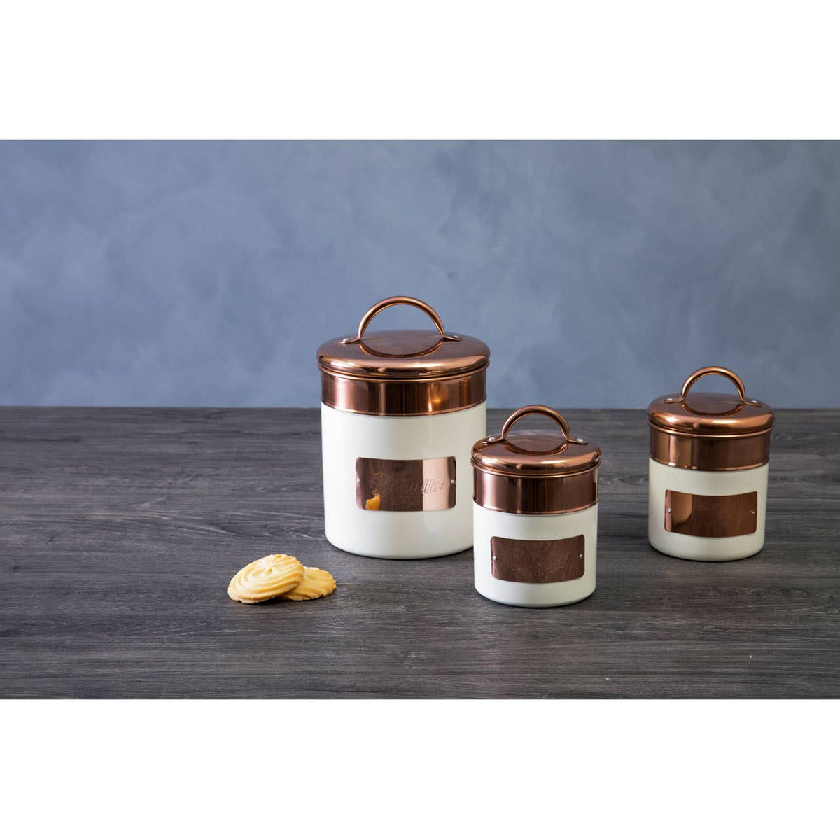 Prescott Cream And Copper Biscuit Canister