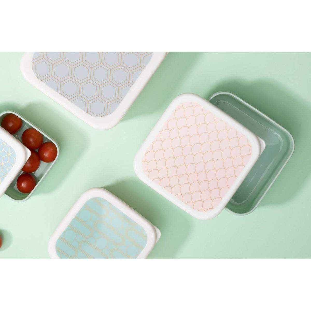 Frosted Deco Set of 4 Snack Boxes