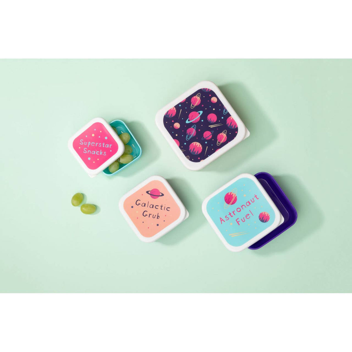 Mimo Set Of 4 Space Design Lunch Boxes