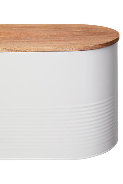 Alton Cream Bread Bin With Acacia Wood Lid