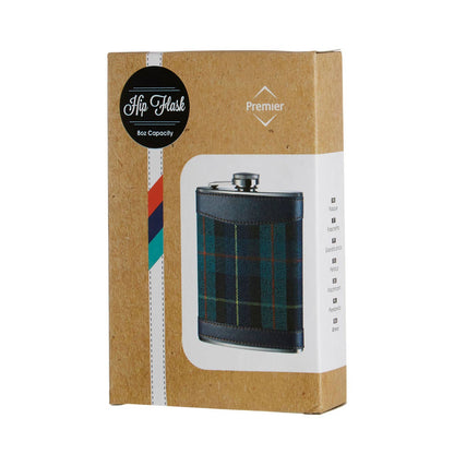 Auden Green Tartan Hip Flask