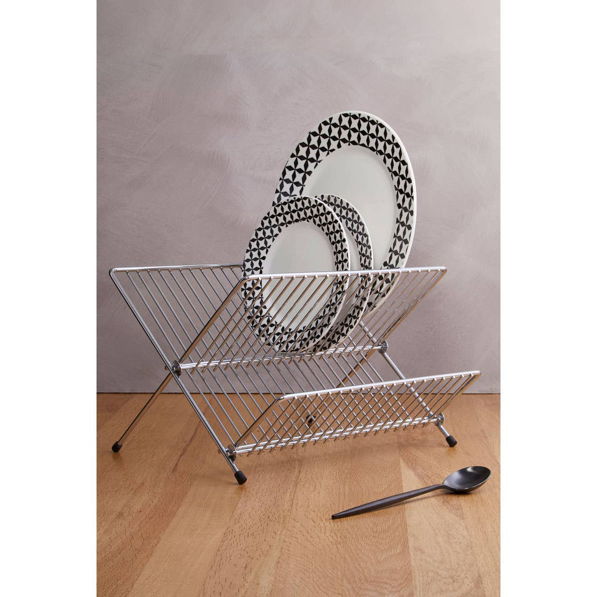 Laurie Small Chrome Folding Dish Drainer