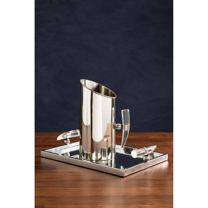 Herne Mirrored Tray with Acrylic Horn Handles