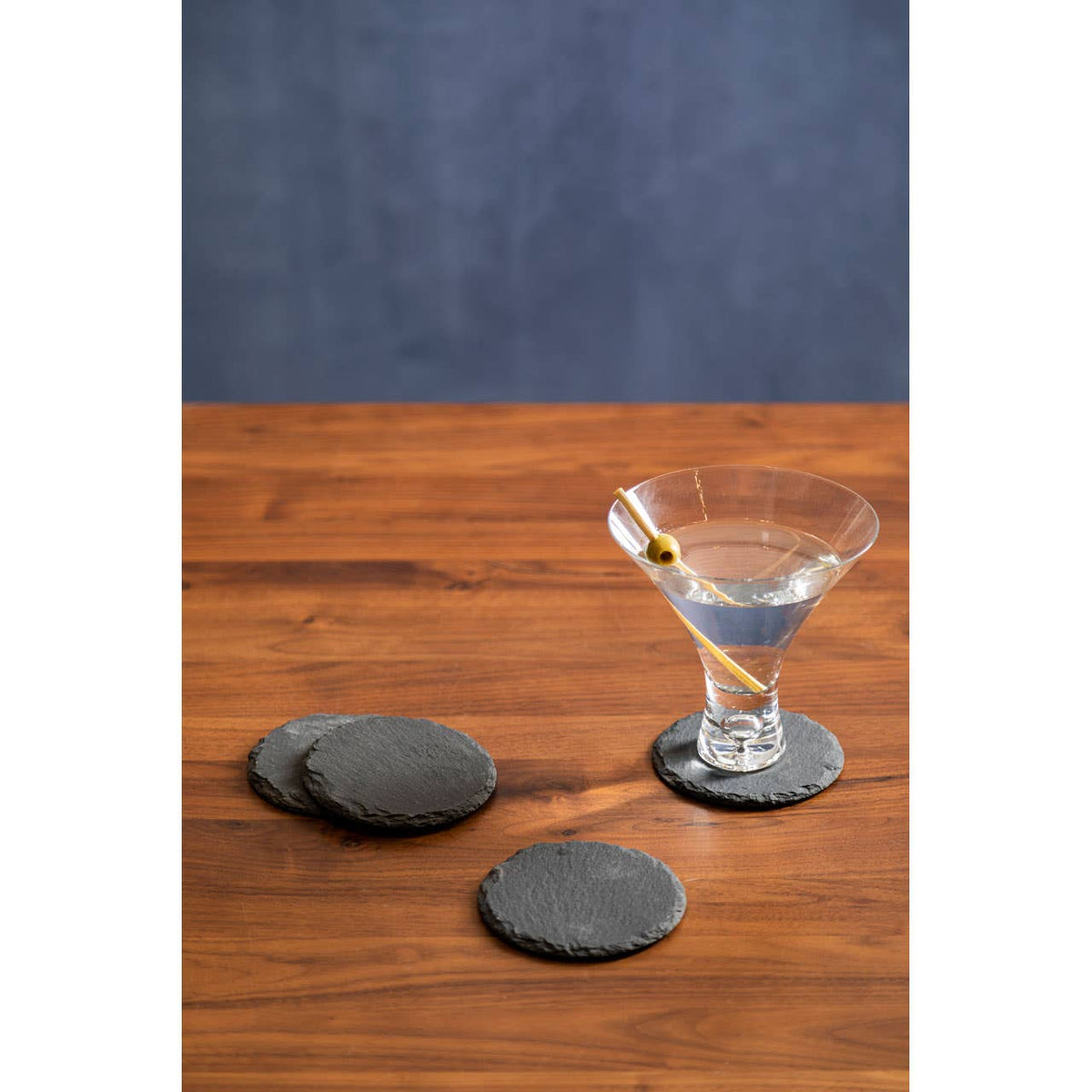 Preto Set of Four Slate Round Coasters