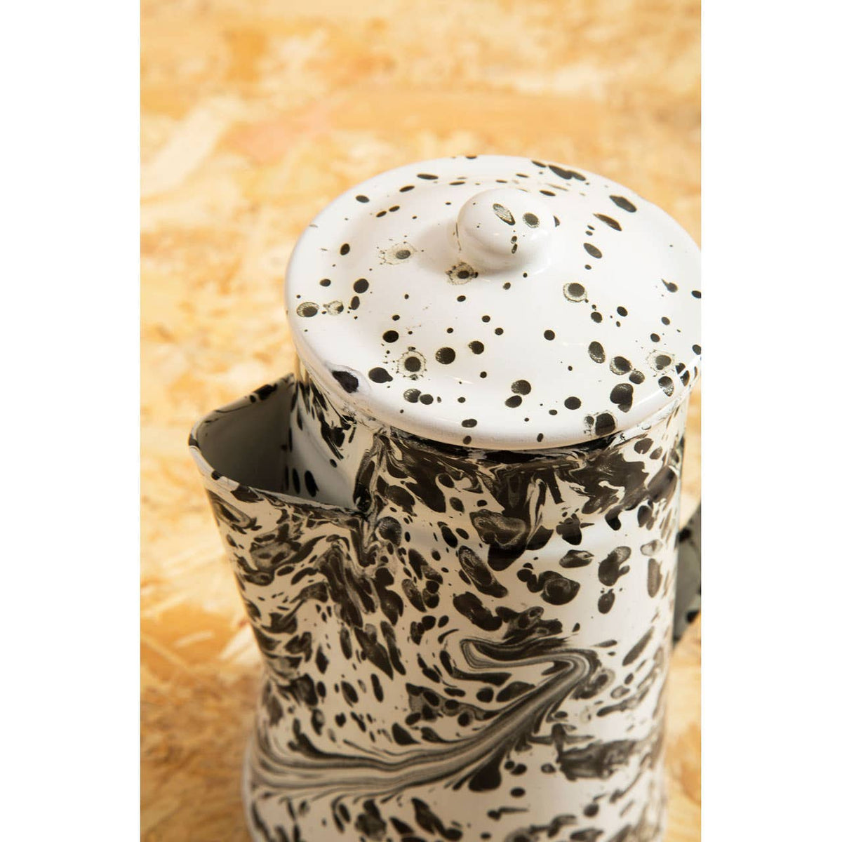 Hygge Black And White Patterned Coffee Pot