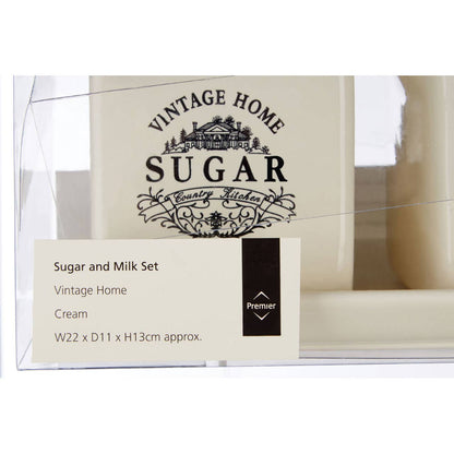 Vintage Home Cream Square Sugar and Milk Set