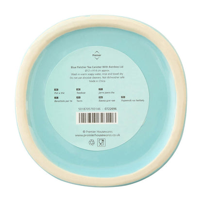 Fletcher Blue Ceramic Tea Canister