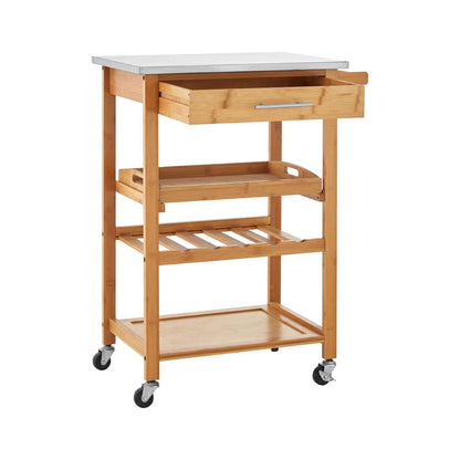 Harlow Bamboo One Drawer Kitchen Trolley