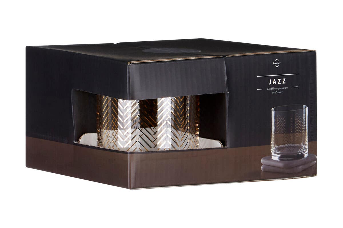 Set Of Four Jazz Tumbler Glasses