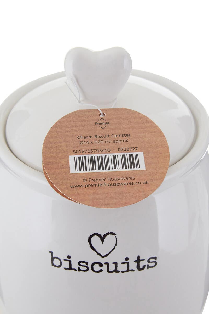 Charm White Dolomite Biscuit Canister