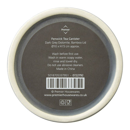 Fenwick Dark Grey Tea Canister