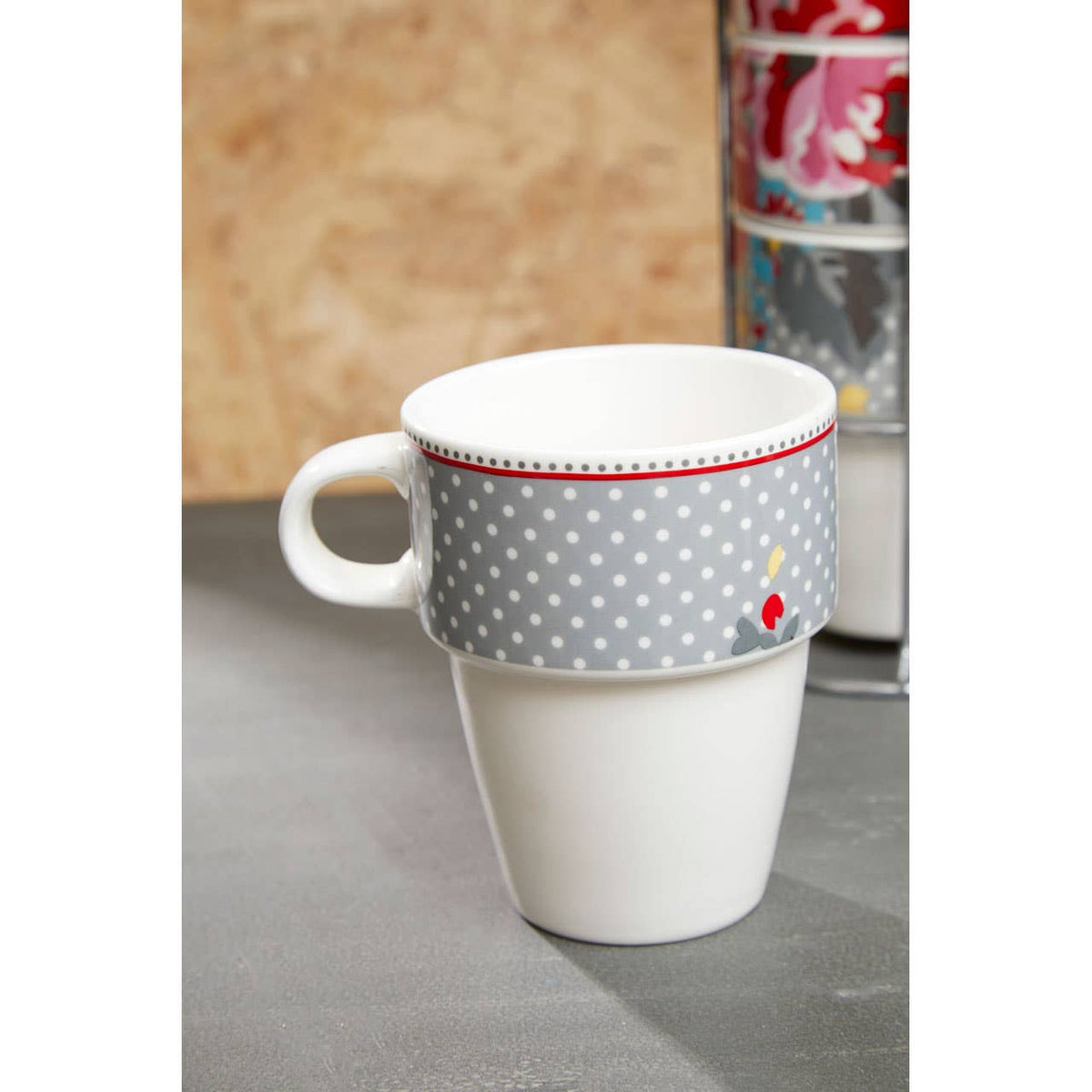 Pippa Set Of Four Stackable Mugs with Stand