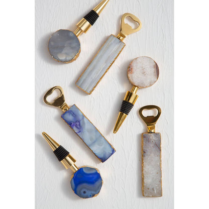 Bowerbird Agata Grey Bottle Opener And Stopper Set