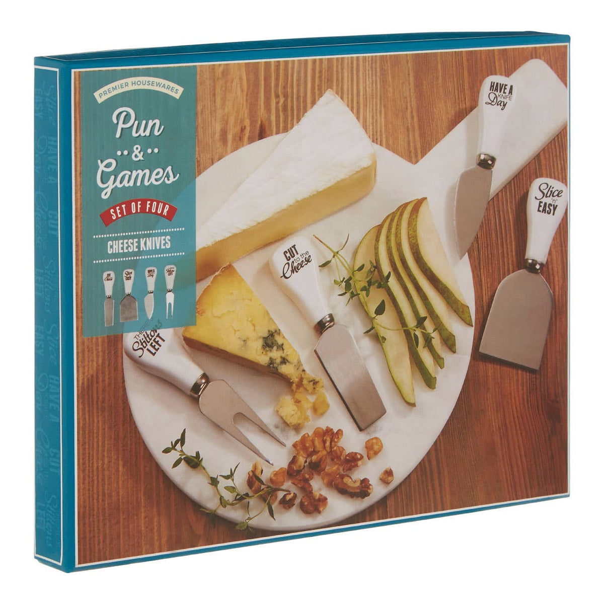 Pun and Games Set of 4 Cheese Knives