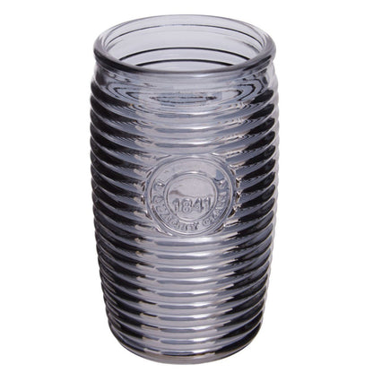 Dayla Set Of Four Grey Ribbed Glass Tumblers