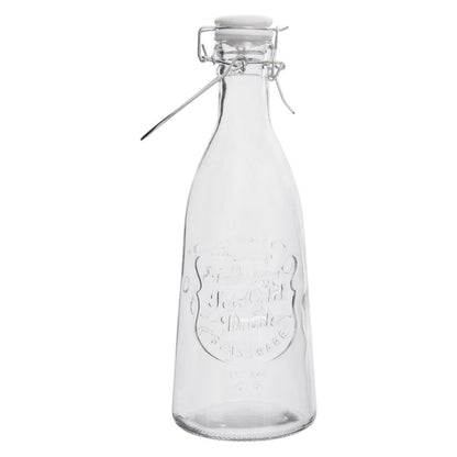 Dayla Embossed Glass Bottle Set With Four Glasses