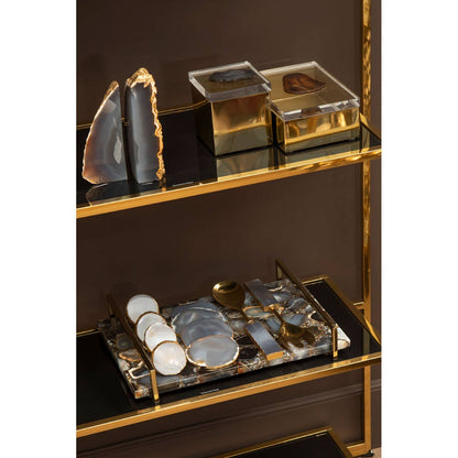 Bowerbird Agata Grey And Gold Serving Set
