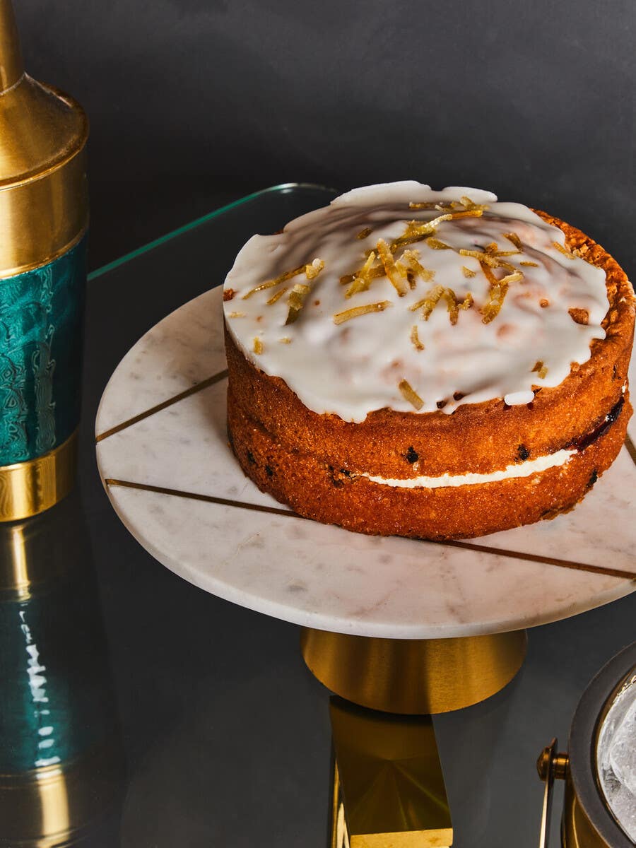 Omari White Marble Cake Stand