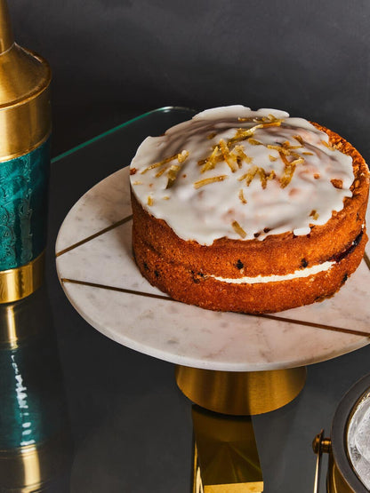 Omari White Marble Cake Stand