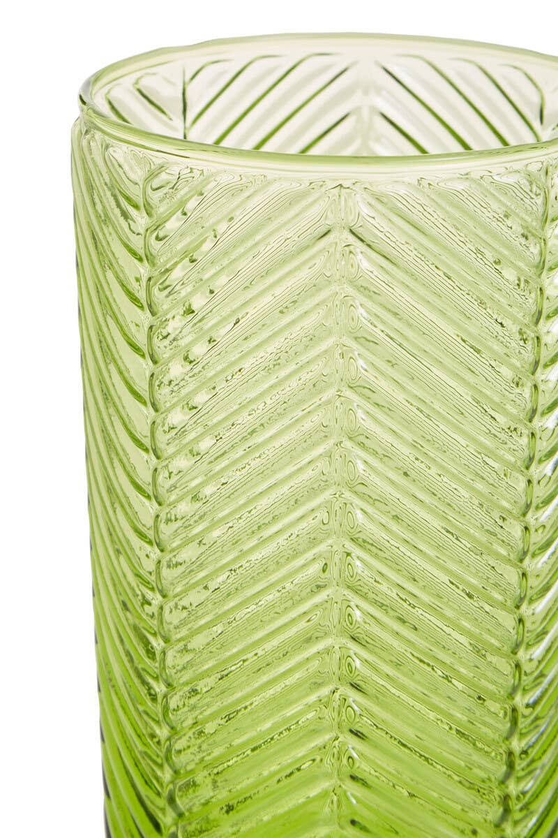 Fleur Set Of Four Green Highball Glasses