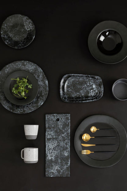 Hygge Black Marble Effect Pizza Plate