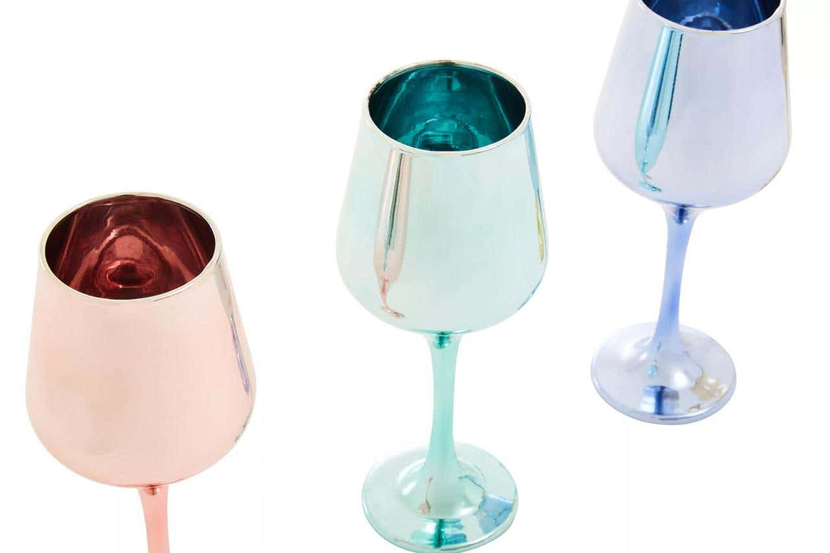 Aurora Set Of Four Wine Glasses In Assorted Colours