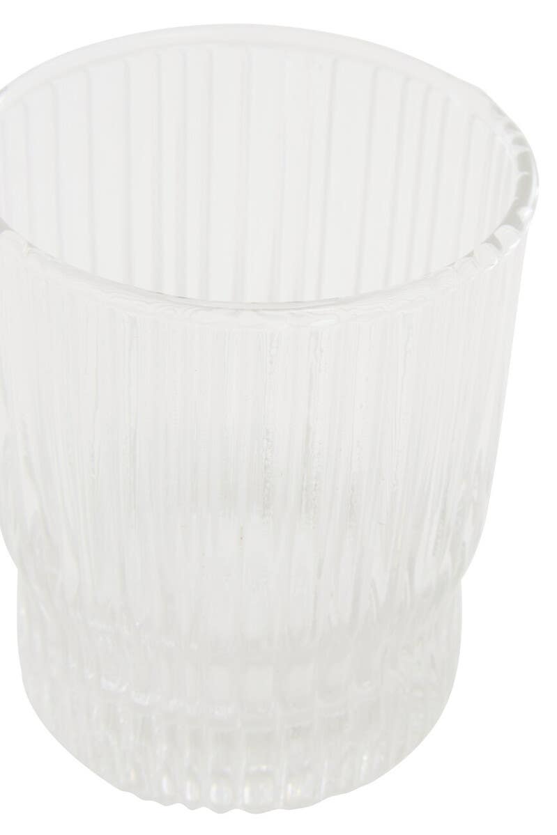 Juno Ribbed Glass And Jug Three Piece Set
