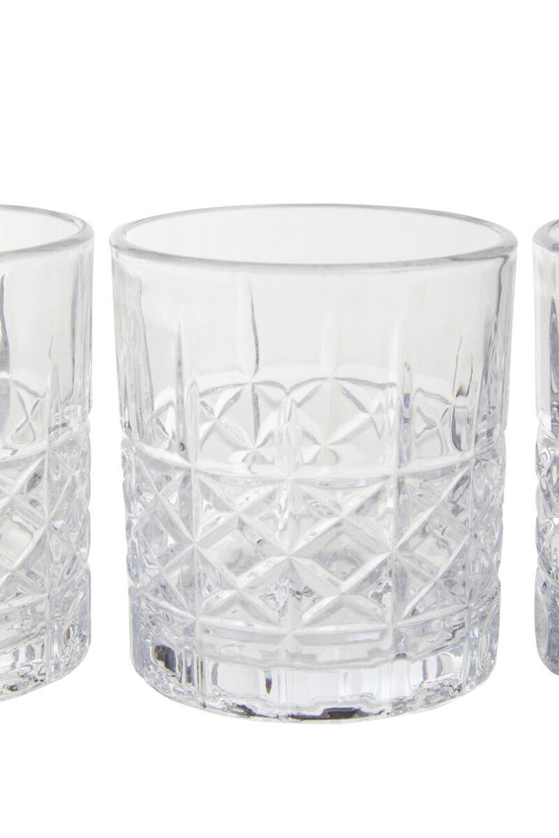Dayla Diamond Pattern Decanter With Four Glasses