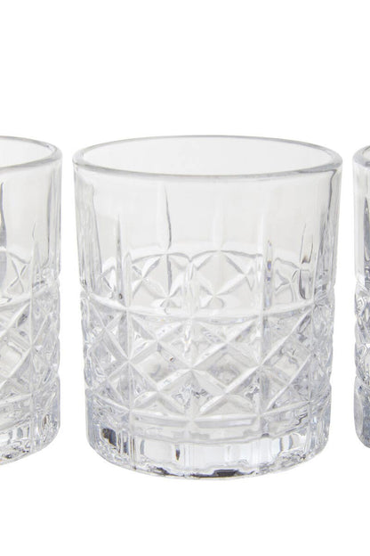 Dayla Diamond Pattern Decanter With Four Glasses