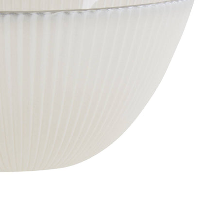 Ida White Embossed Glass Bowl with Silver Rim