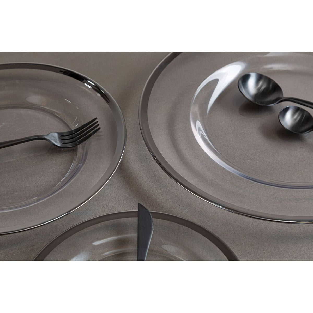 Ida Glass Side Plate With Silver Rim